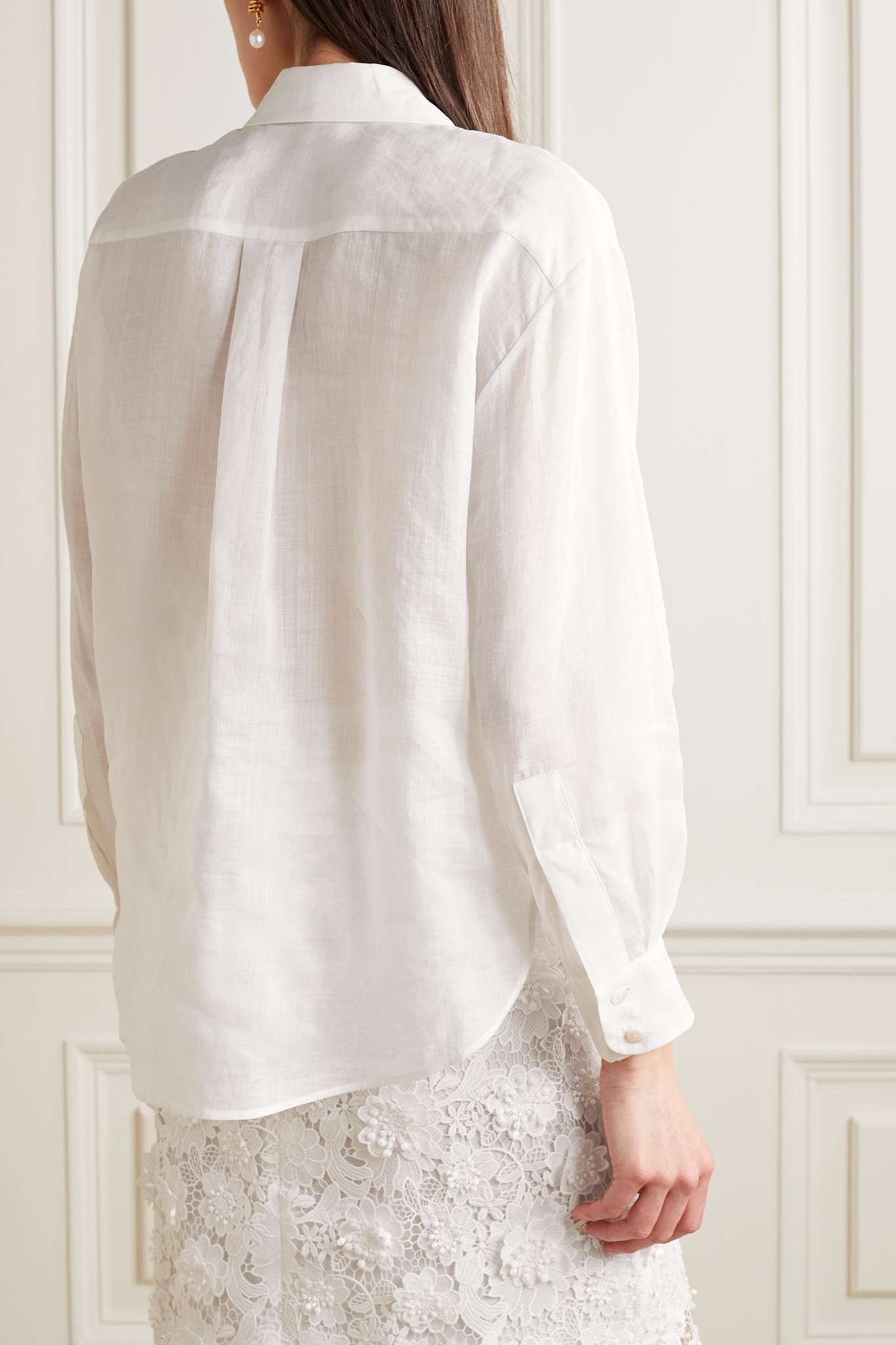 Guipure lace and ramie blouse - 3