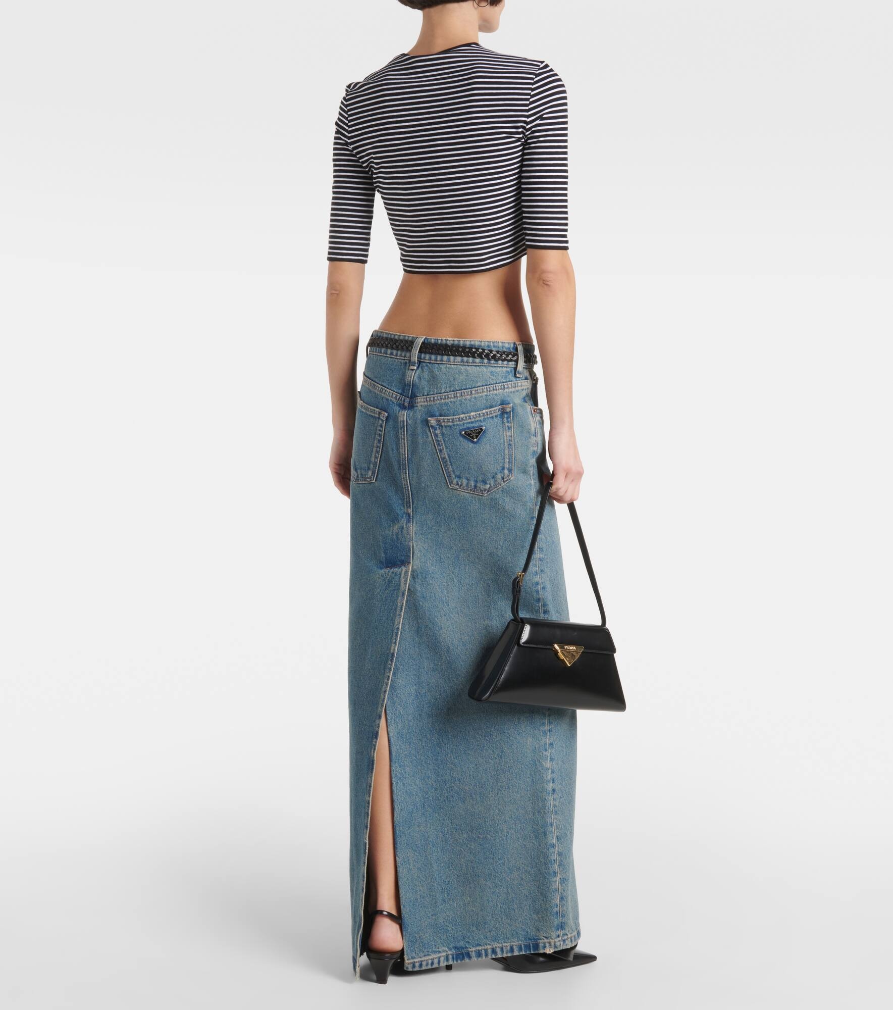 Logo cotton-blend crop top - 3