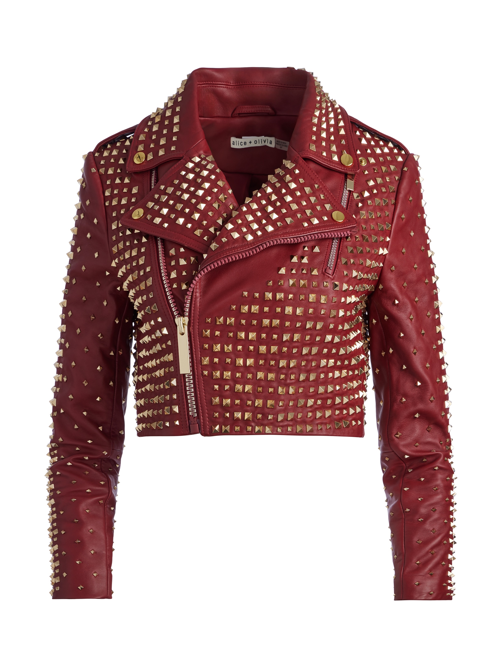 KRISHNA LEATHER CROPPED MOTO JACKET - 1