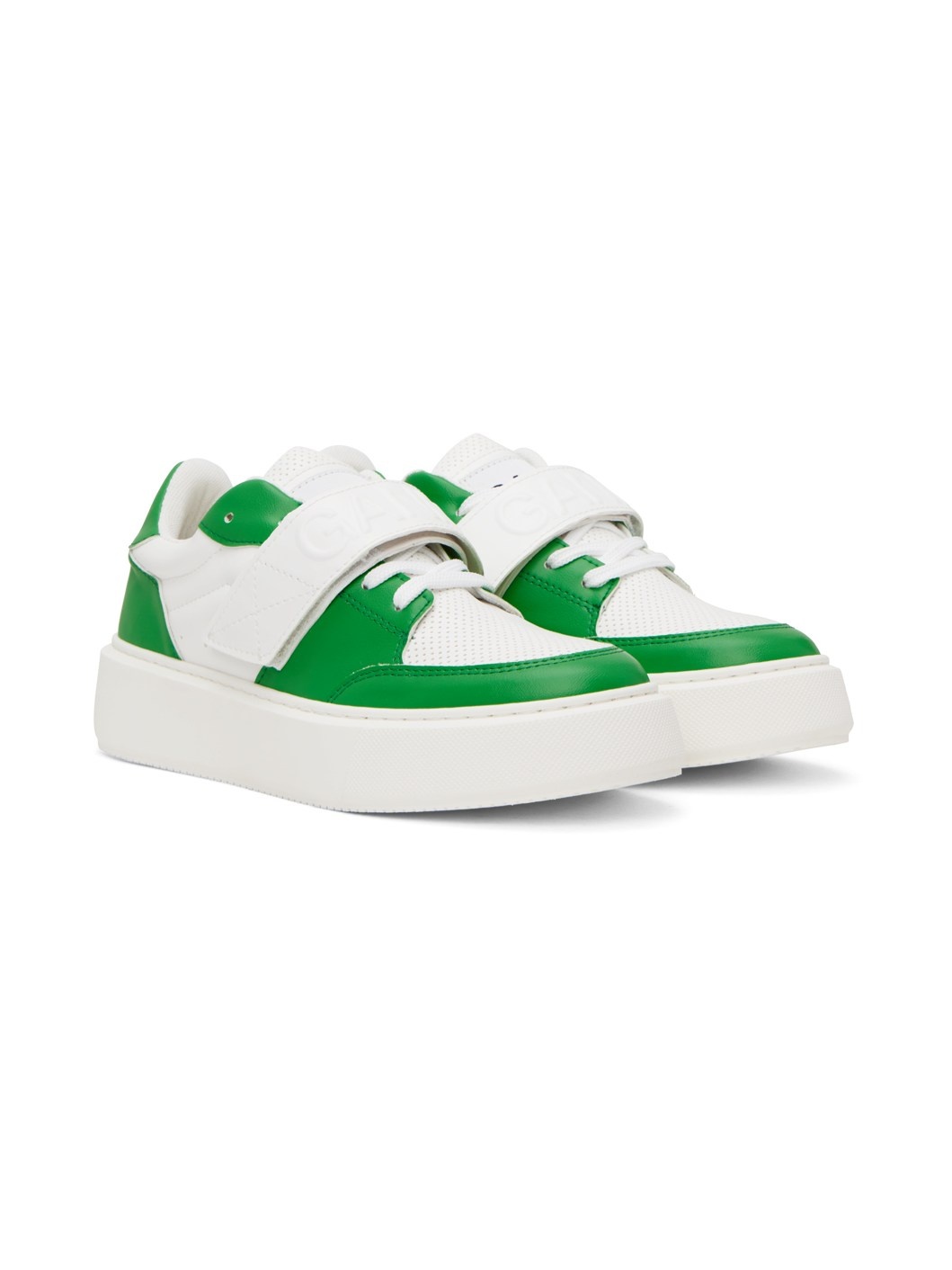 Green & White Sporty Sneakers - 4