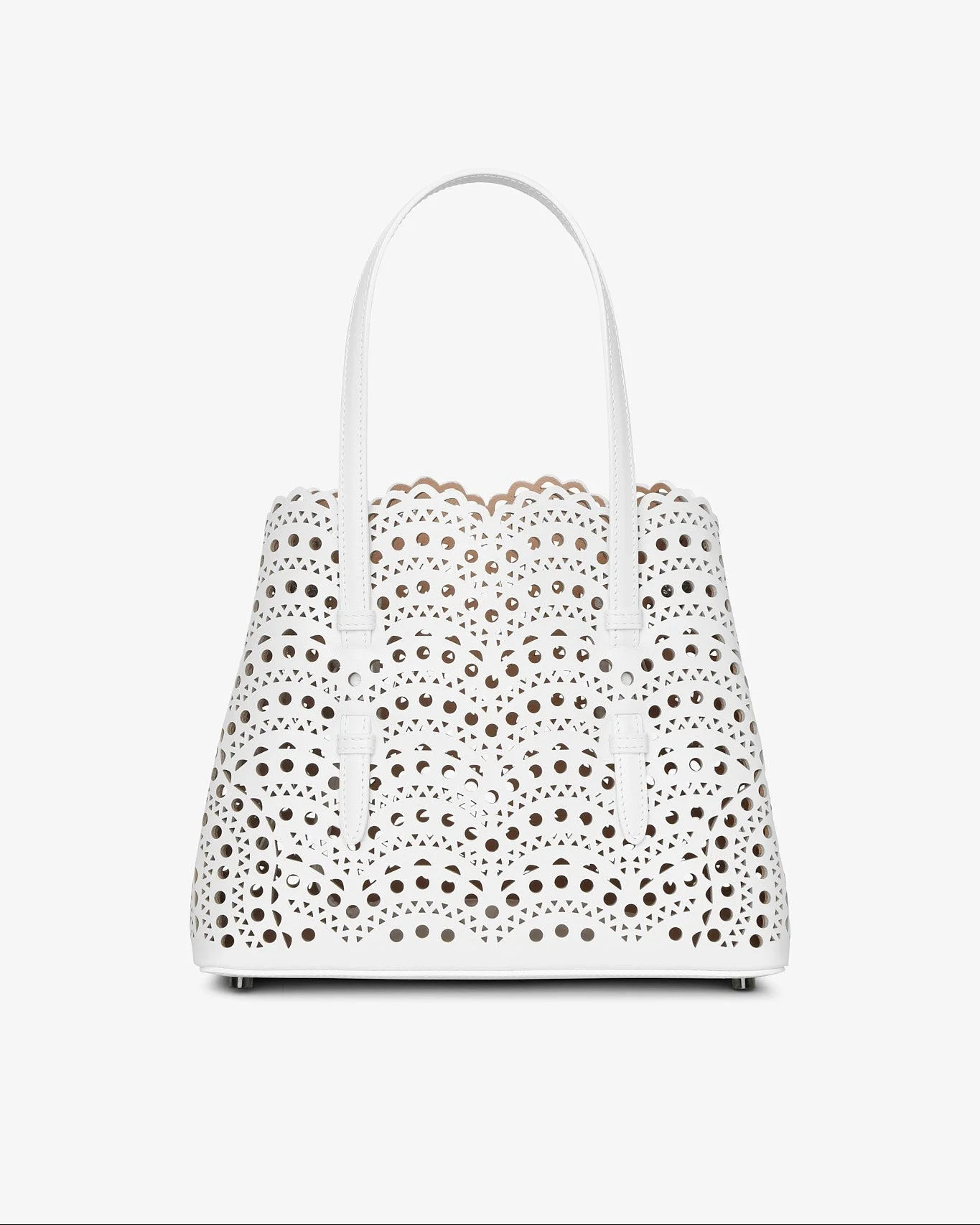 Mina 25 vienne vague white leather tote bag - 1