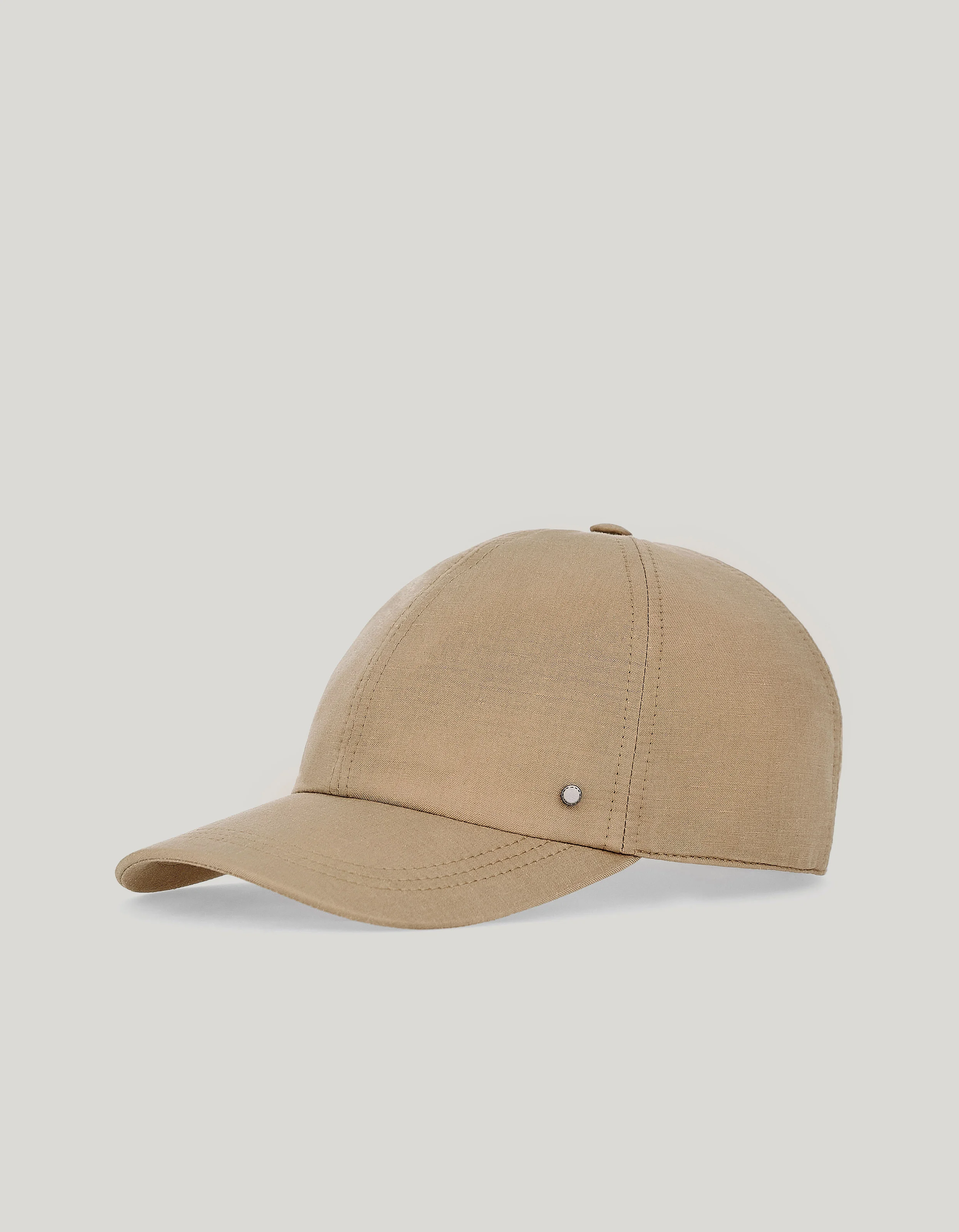 TAUPE BASEBALL CAP WITH LEATHER STRAP - 1