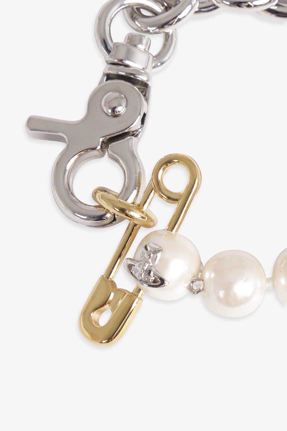 CLAUDE SAFETY PEARL BRACELET | GOLD/SILVER/WHITE - 2