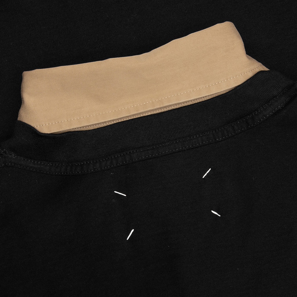 LAYERED POLO SHIRT - BLACK/CAMEL - 5