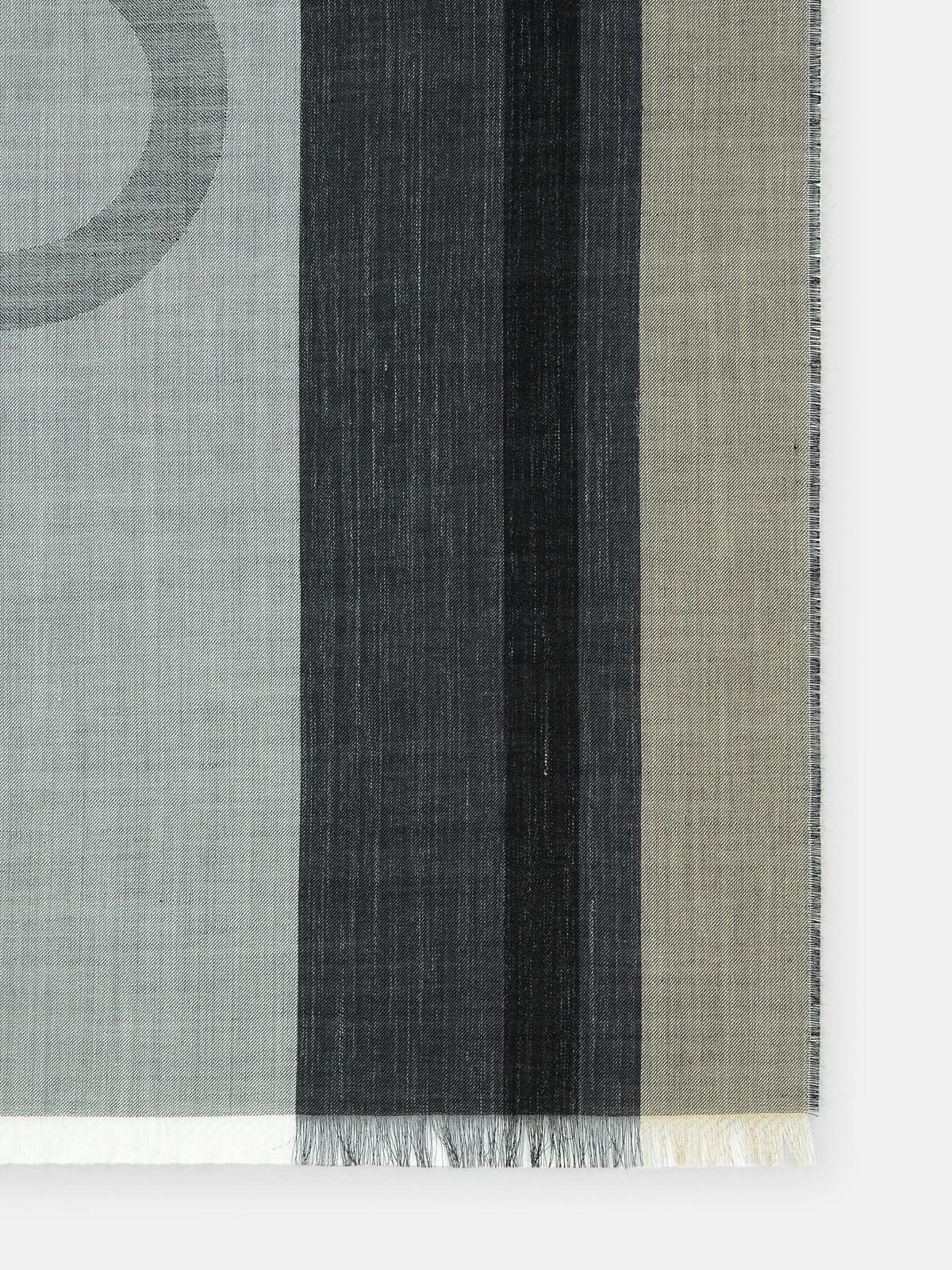 'BIG LOGO' GREY SILK BLEND SCARF - 3