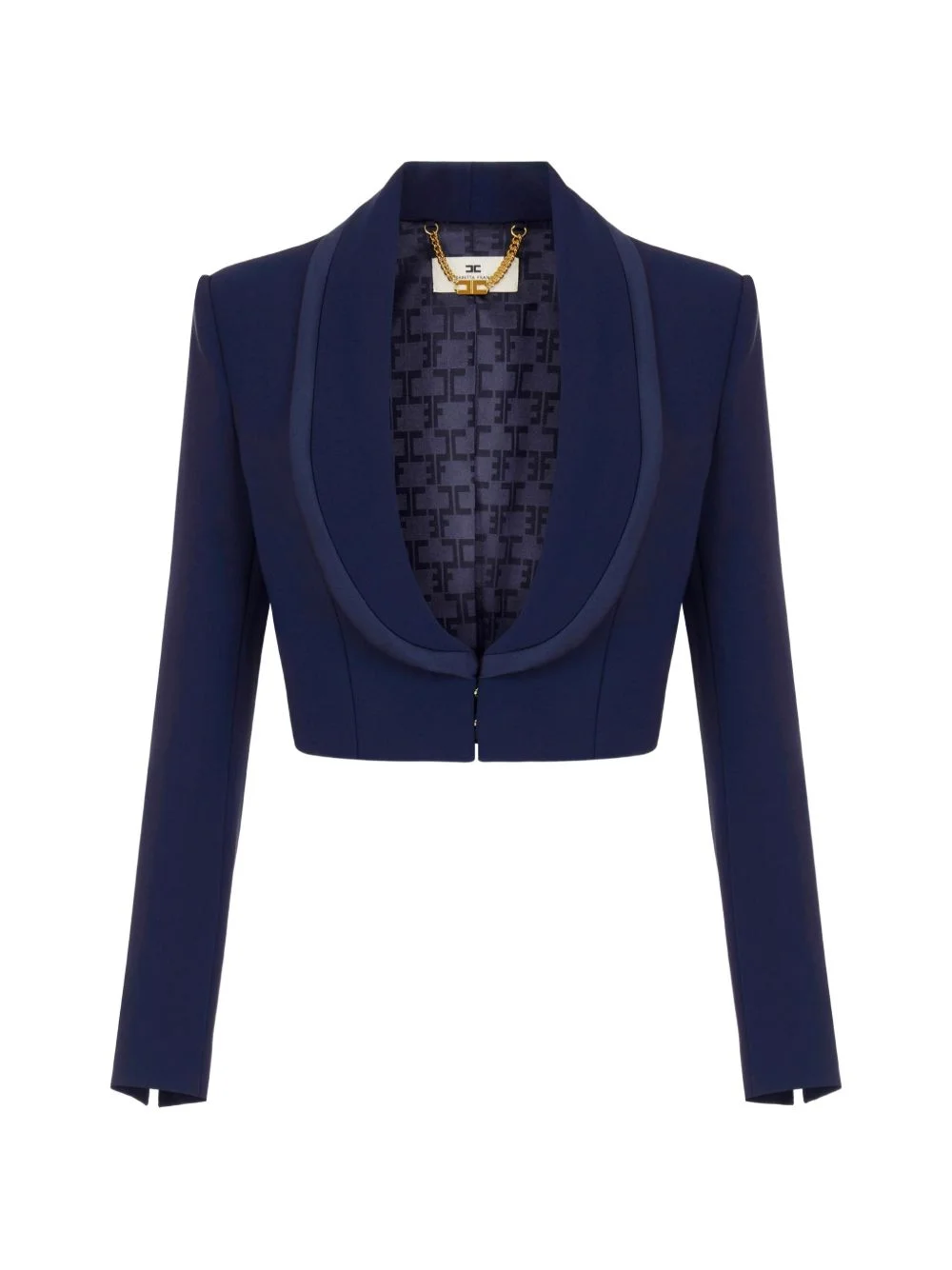 jacket made of lightweight crêpe and satin fabrics with peplum - 1