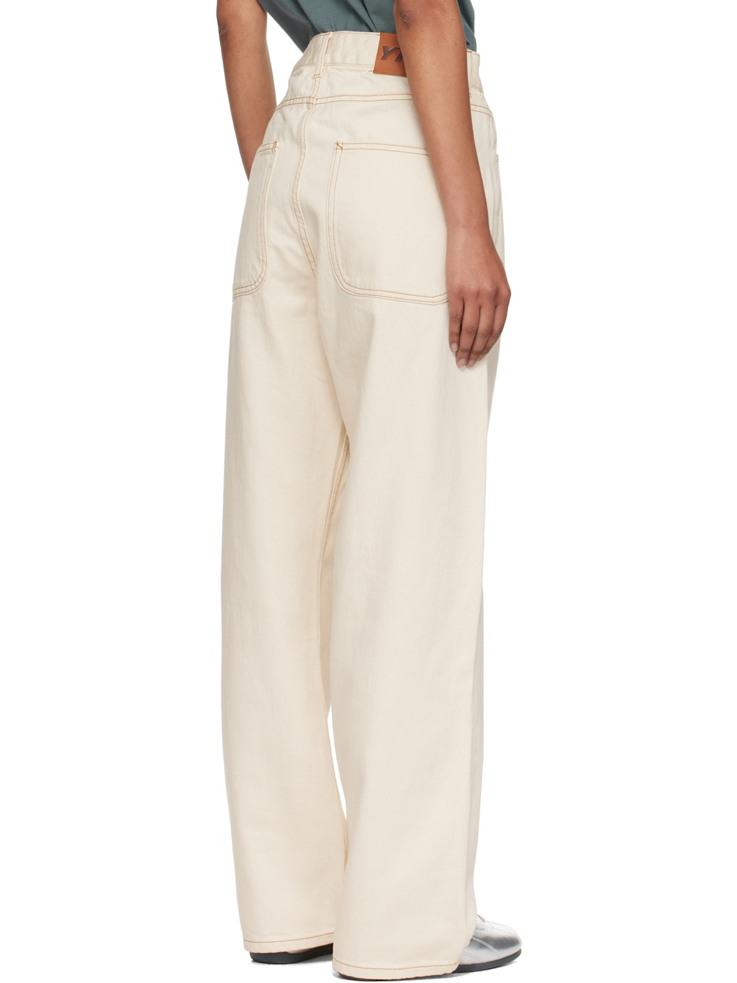 Beige Earth Silver Jeans - 3
