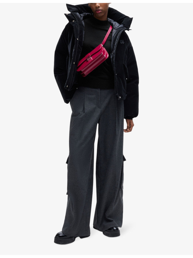 HUGO High-neck logo-tab wool jumper outlook