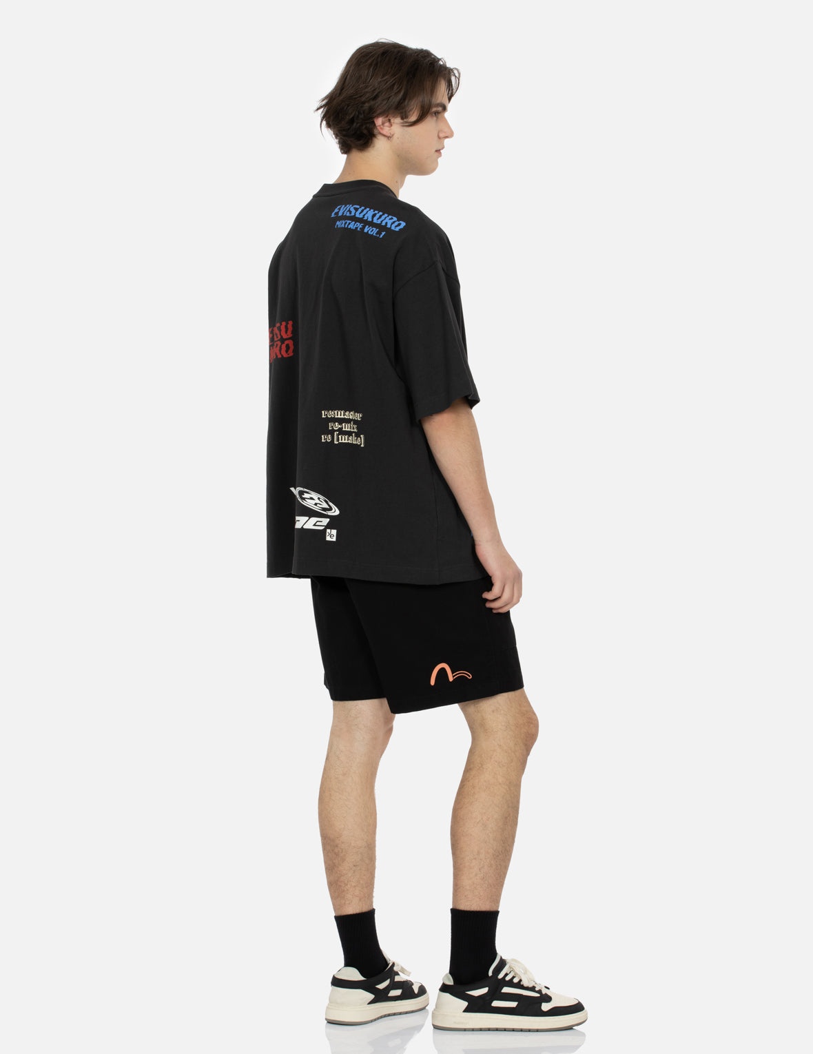 Seagull and Logo Print Relax Fit Panel Shorts - 4