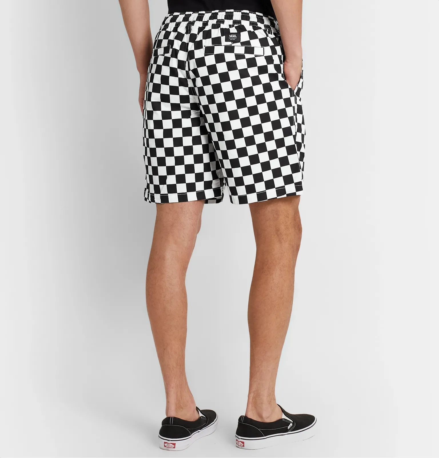 Range Checkerboard Cotton-Twill Drawstring Shorts - 4