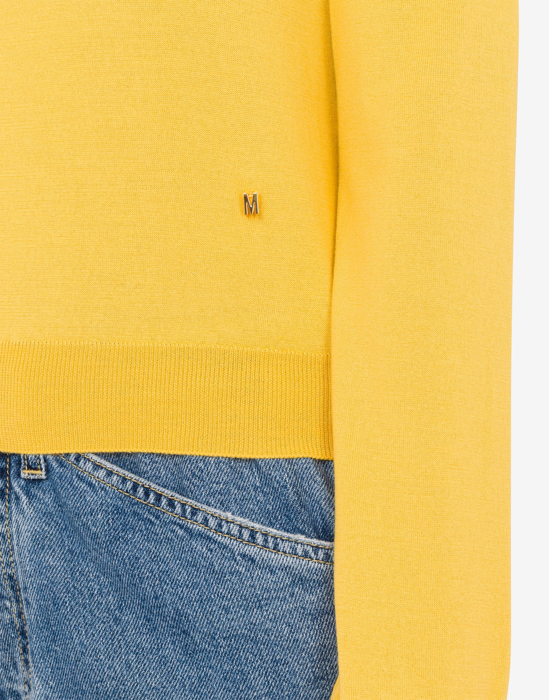 WOOL AND SILK PULLOVER GOLDEN M - 3