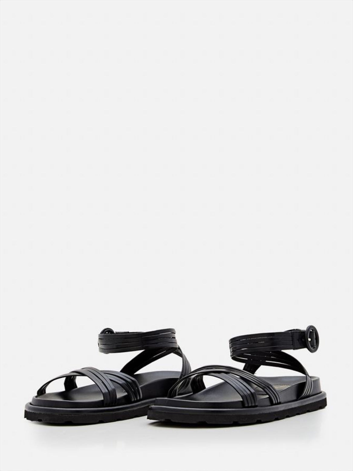 CROSS STRAP LEATHER SANDALS - 3