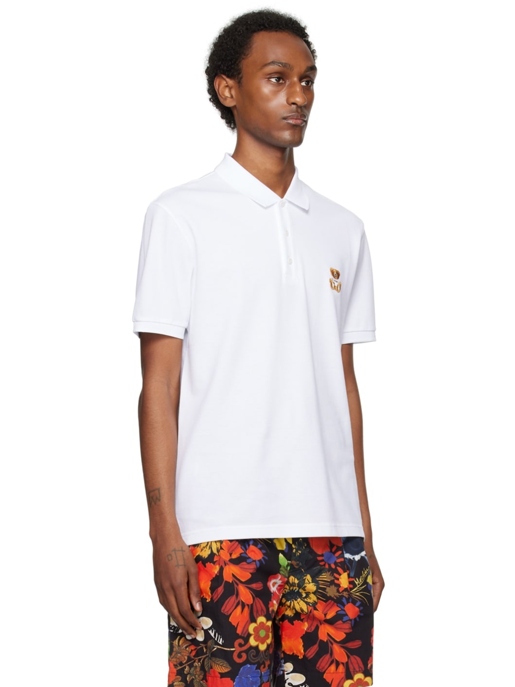 White Embroidered Polo - 2