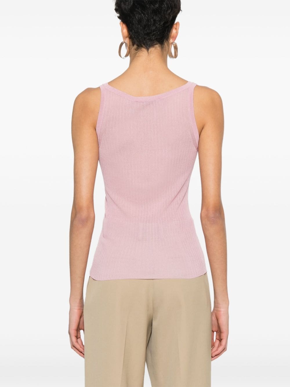 semi-sheer fine-ribbed top - 4