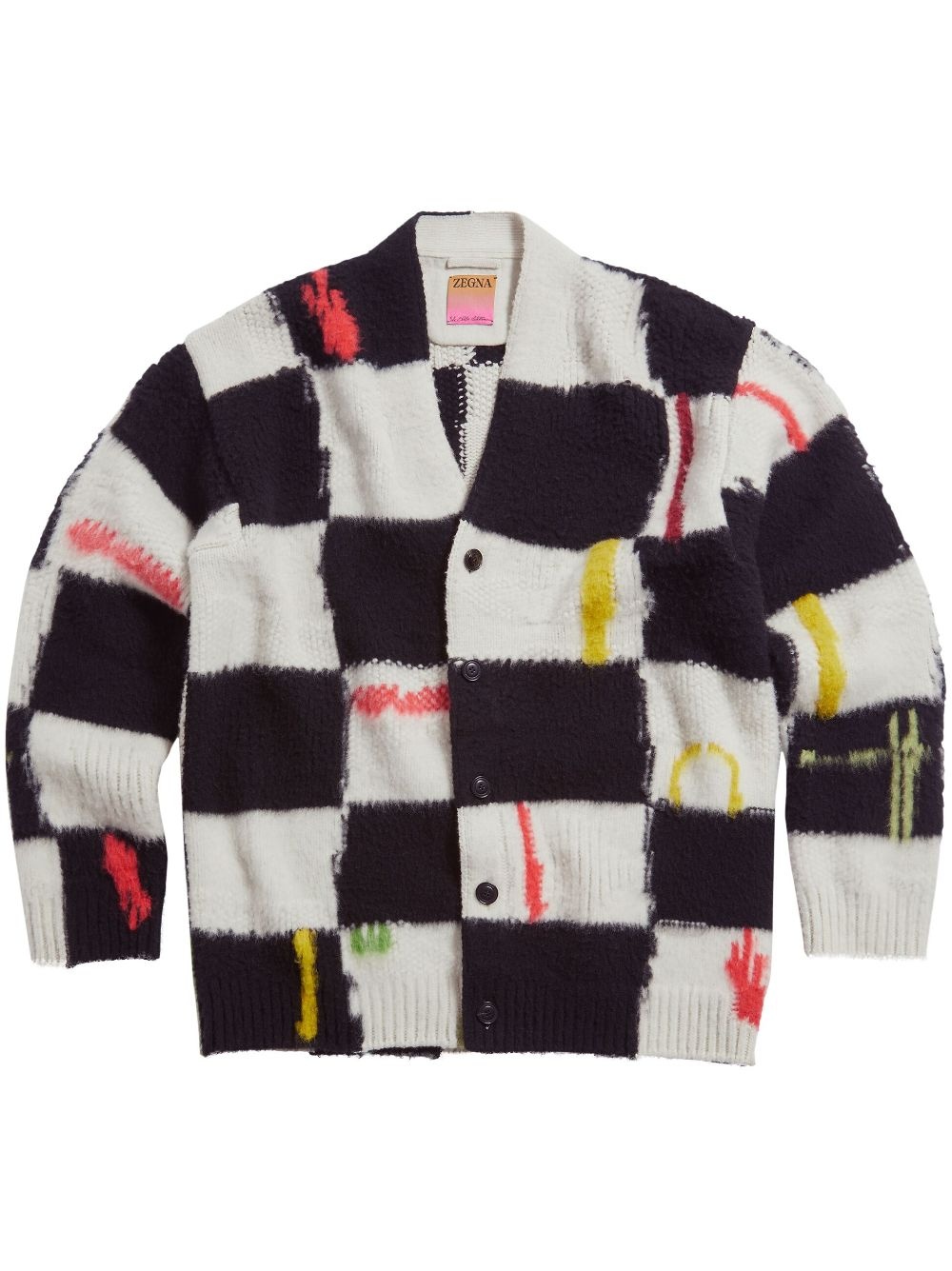 x The Elder Statesman checked cashmere-wool cardigan - 1