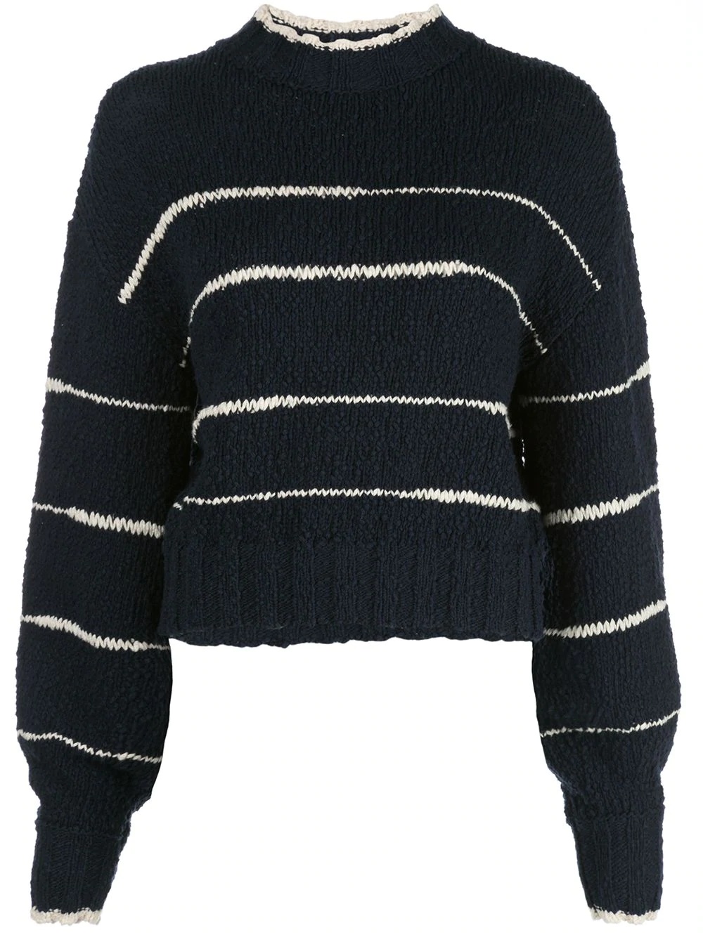 stripe pouf-sleeve jumper - 1