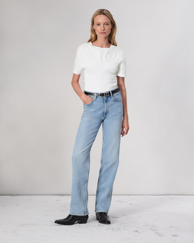 rag & bone Smocked Cotton Tee outlook