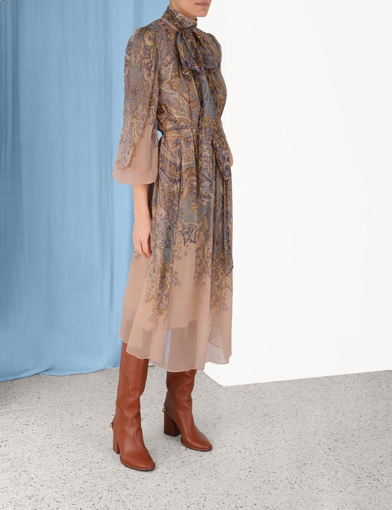 LYRICAL TIE NECK BILLOW DRESS 3