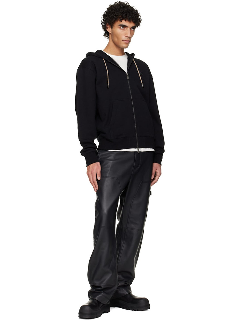 Burberry Black Rory Check Patch Hoodie outlook