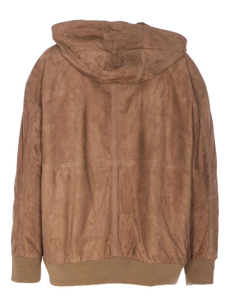 'S Max Mara hooded suede zip jacket outlook