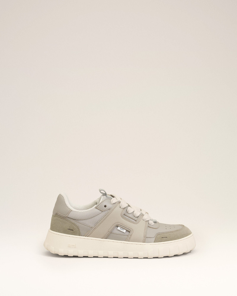 GREY COWHIDE LEATHER A WALK SNEAKERS 1