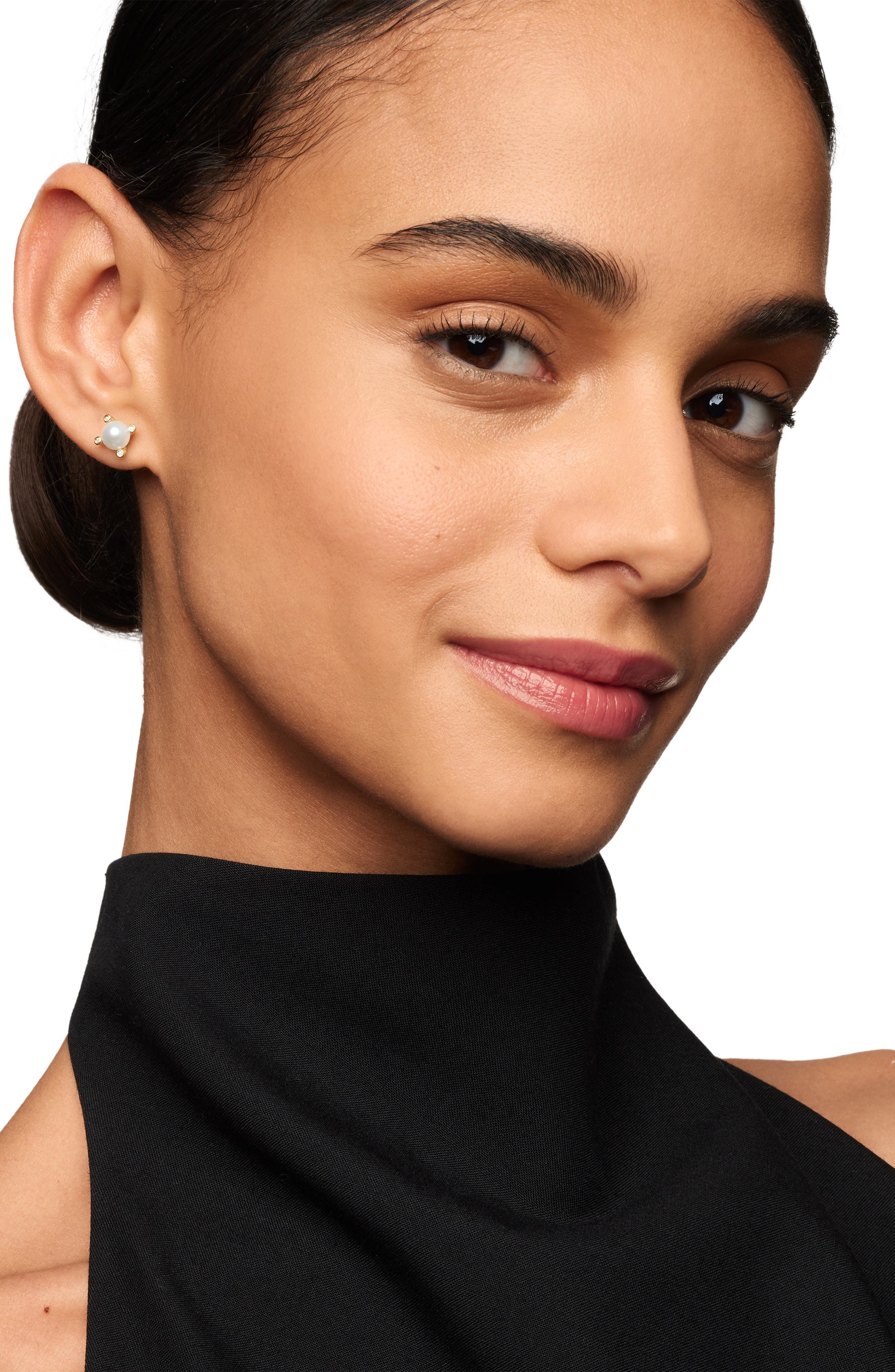 David Yurman Genuine Pearl & Diamond Post Earrings in Two Tone at Nordstrom - 2