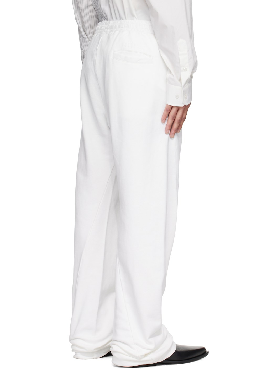 White Drawstring Sweatpants - 3