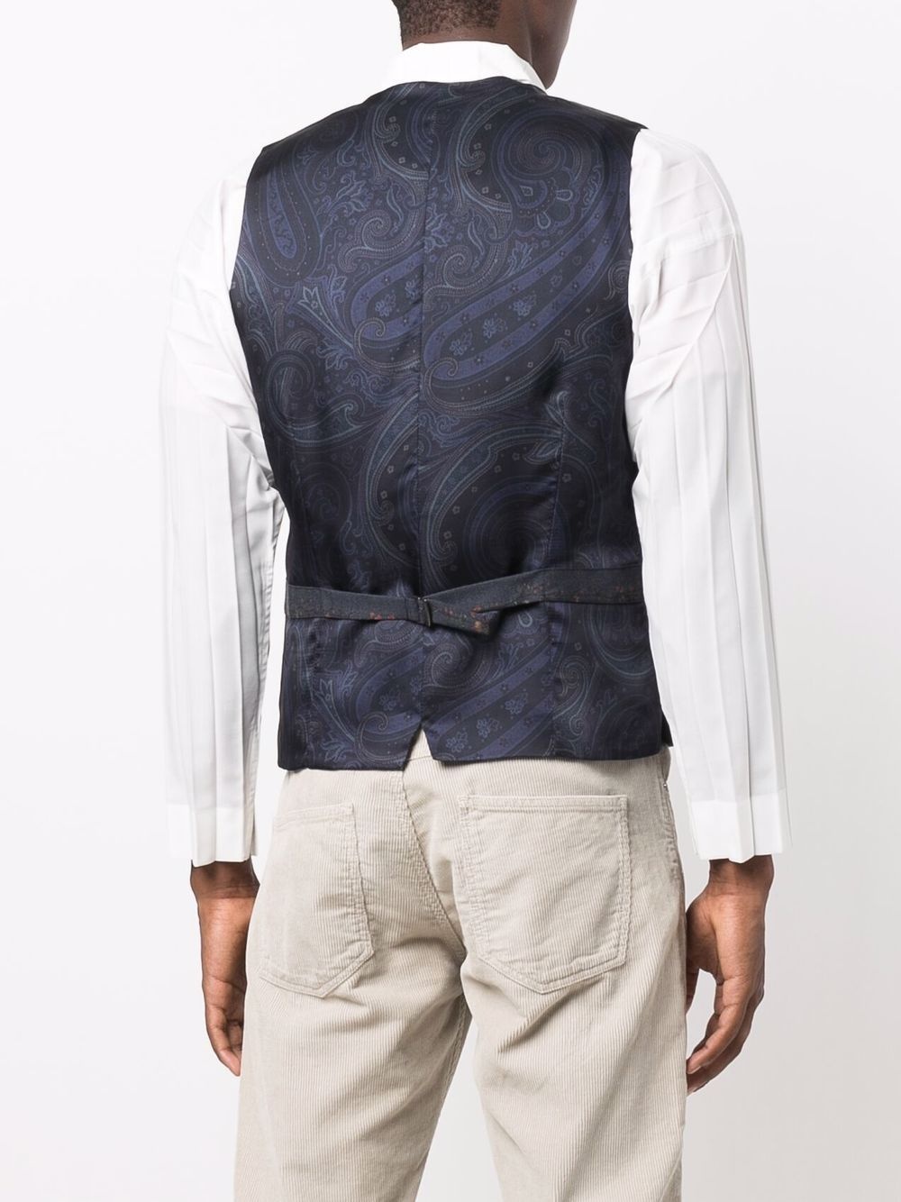 floral-print single-breasted waistcoat - 4