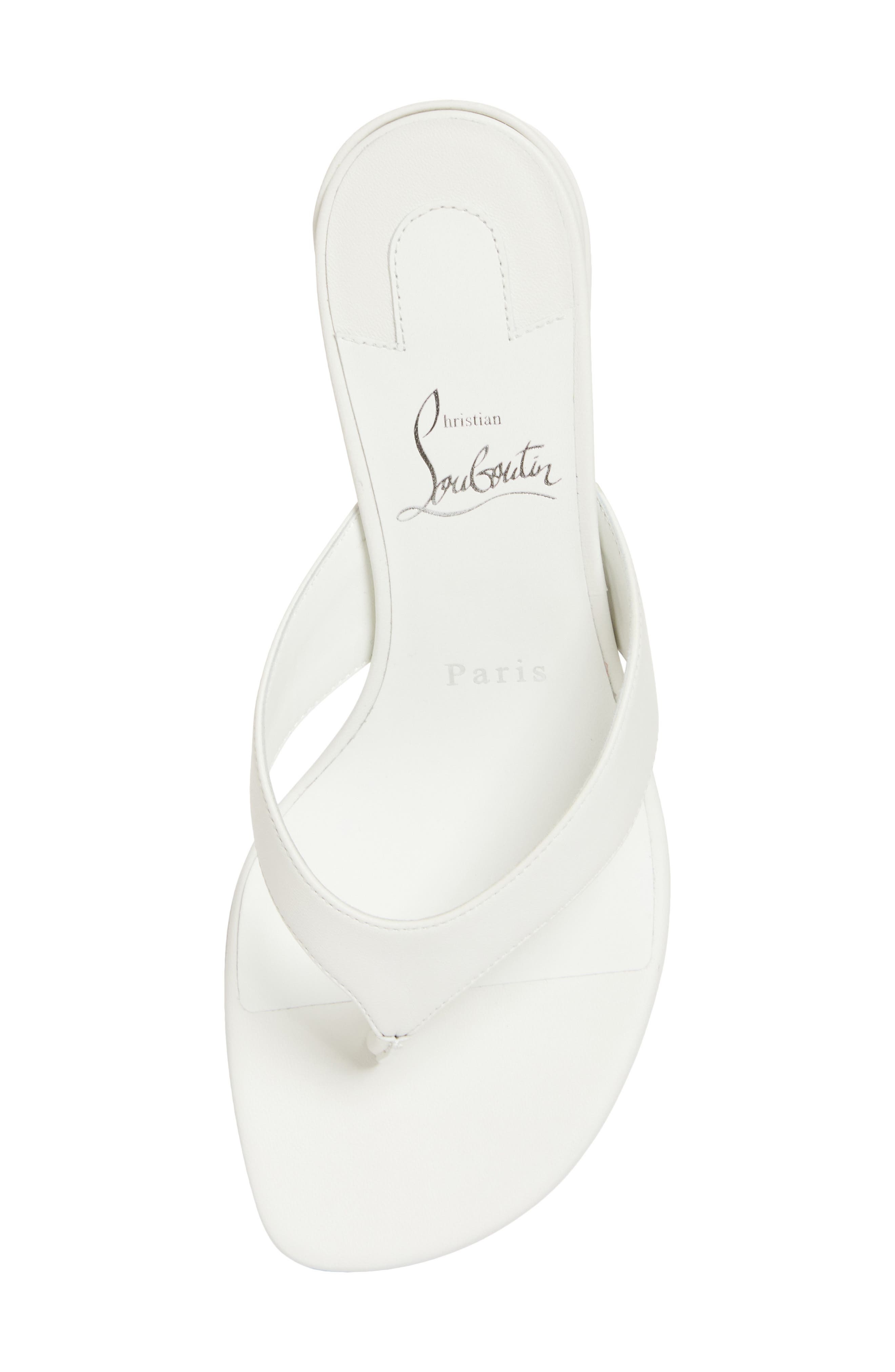 Christian Louboutin Janetonga Thong Sandal in Bianco/Lin Bianco at Nordstrom - 5