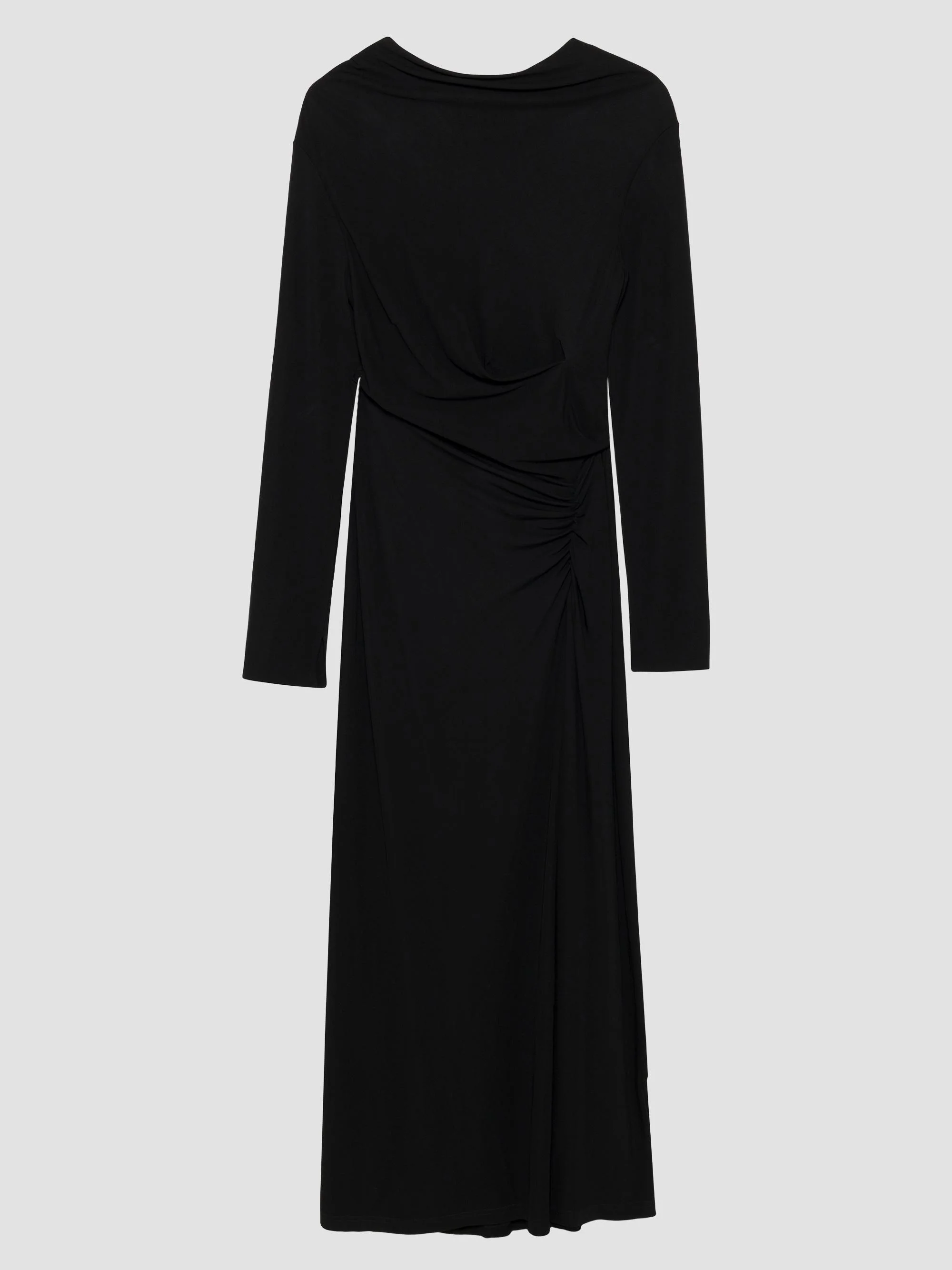 Women's Ferrera Long-Sleeve Gathered Maxi Dress - Black - 1