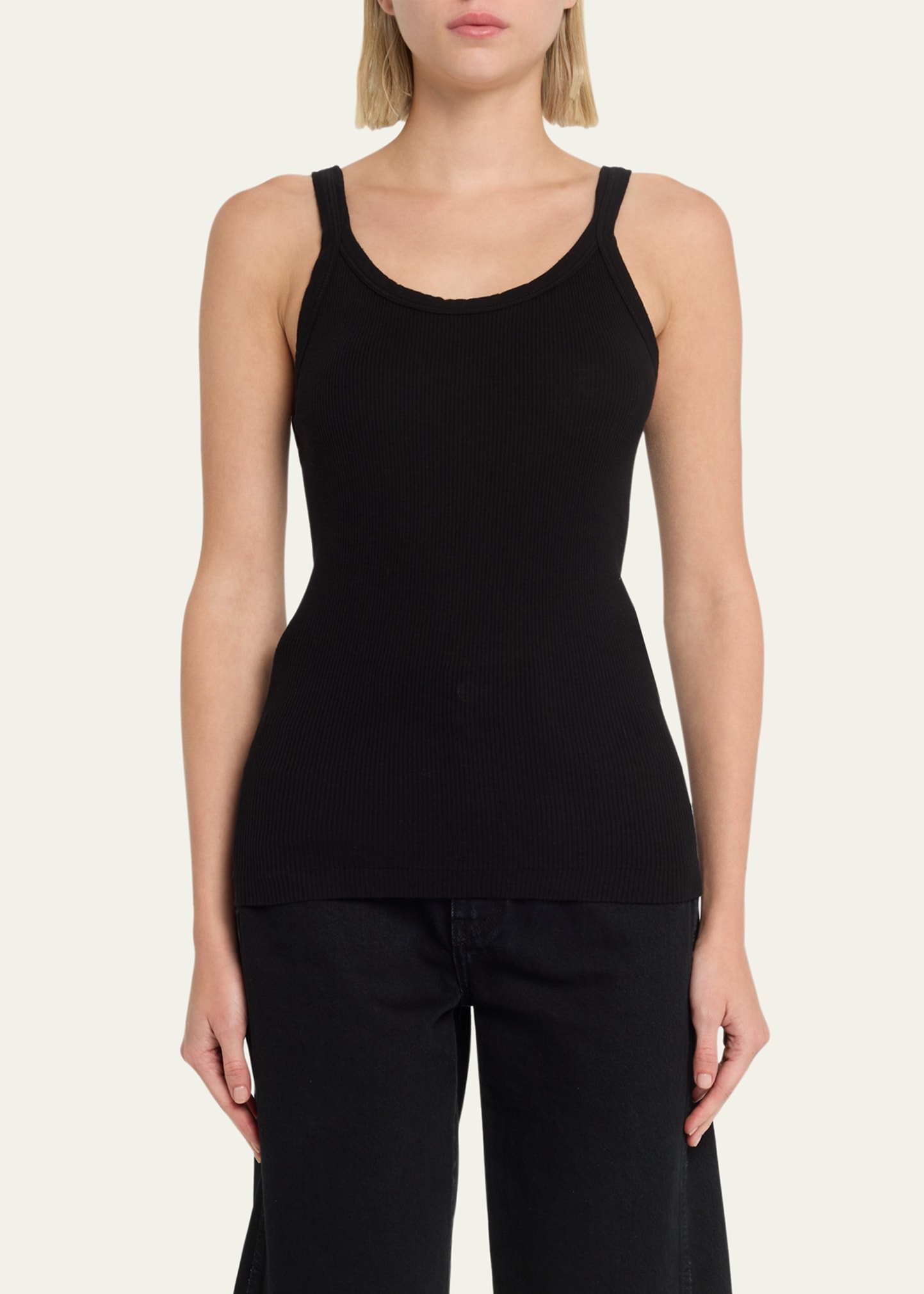 Ribbed Scoop-Neck Fitted Tank - 4