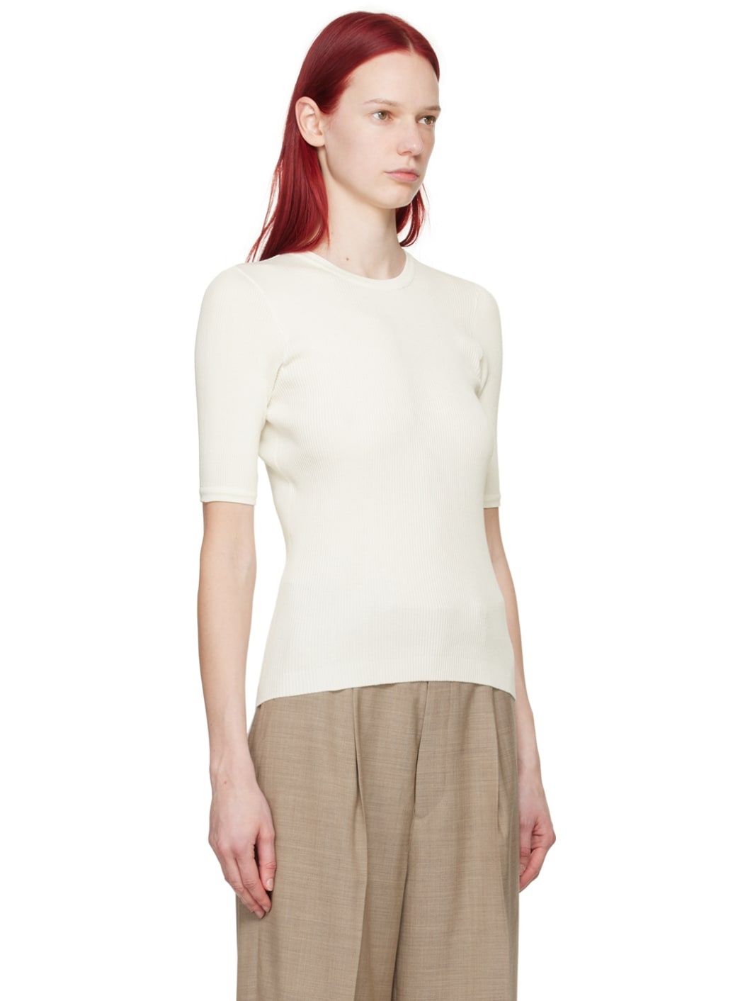 White Rib T-Shirt - 4