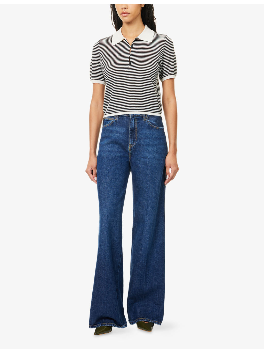 The Cuffed Wide-Leg Denim Jeans - 2
