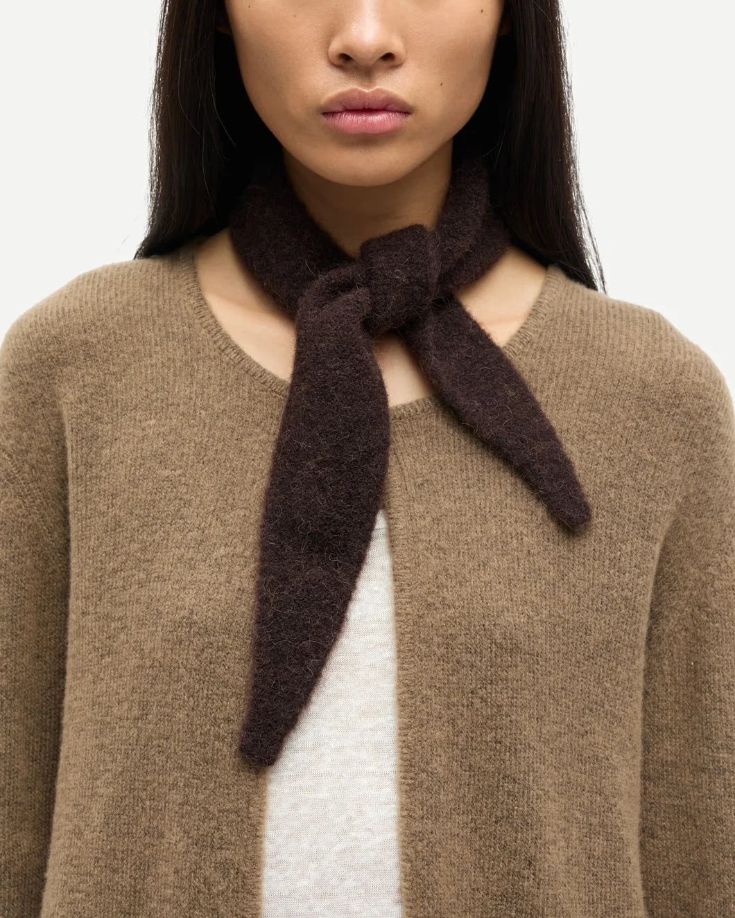 SANOR DIAMOND SCARF 7355 BLACK COFFEE - 3