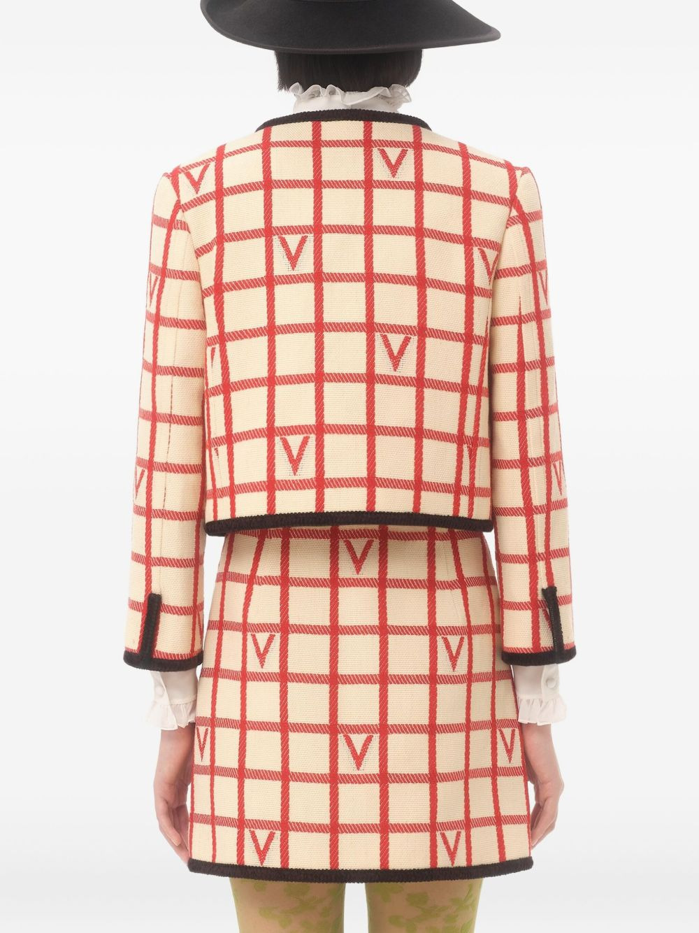 grid pattern embellished jacket - 5