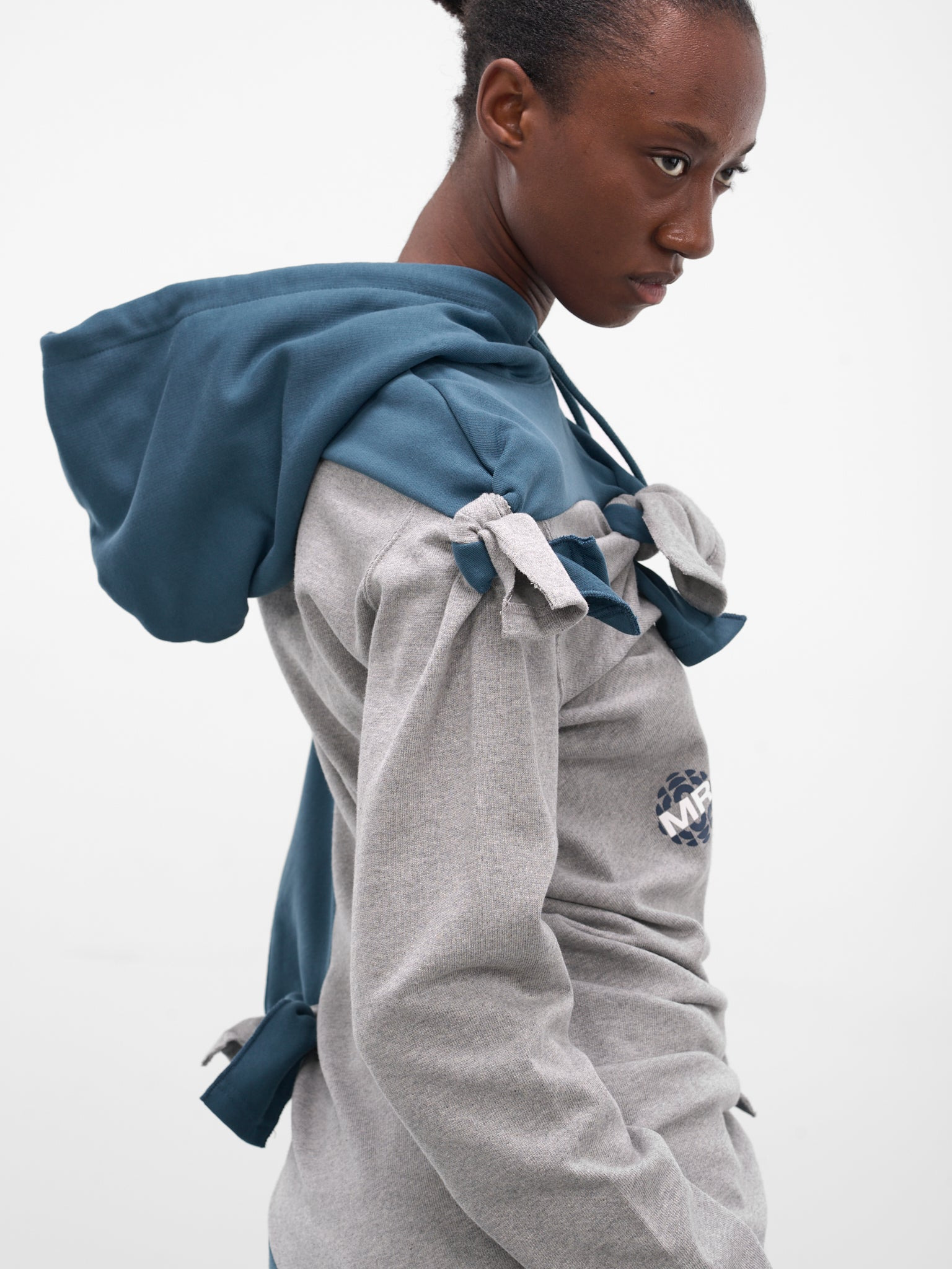 Asymmetric Deconstructed Two-Tone Hoodie - 5