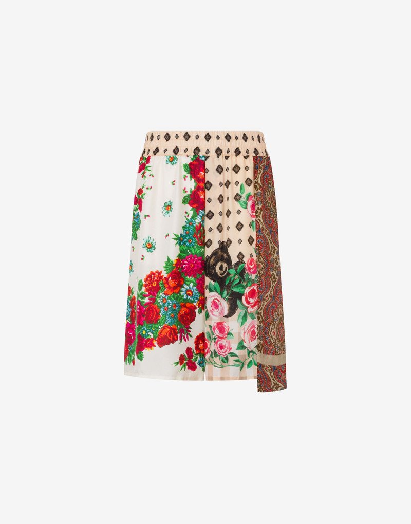 Moschino PRINTED SILK BERMUDA SHORTS outlook