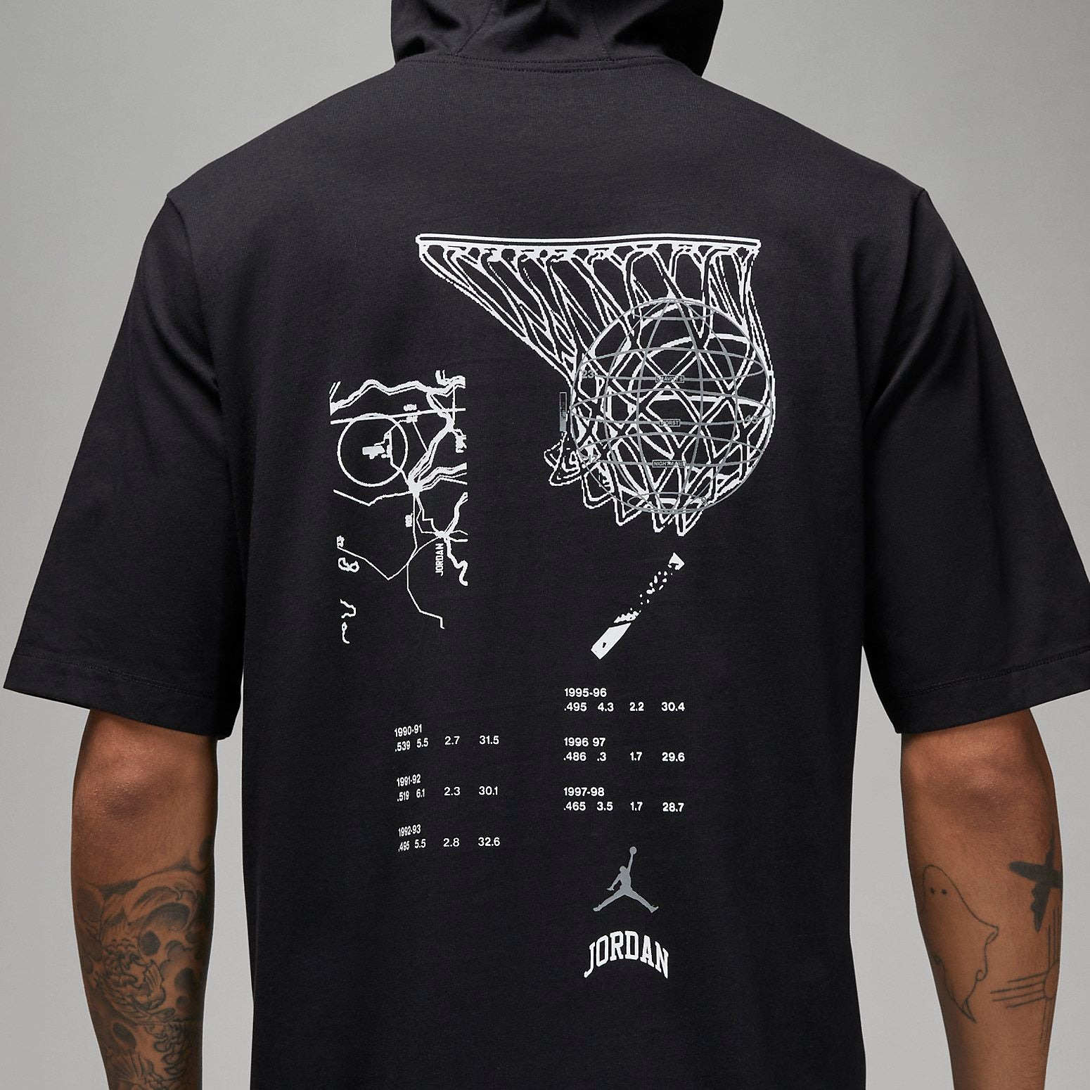 Air Jordan Sportswear Hoody Crew T-Shirt 'Black' FB7428-010 - 2
