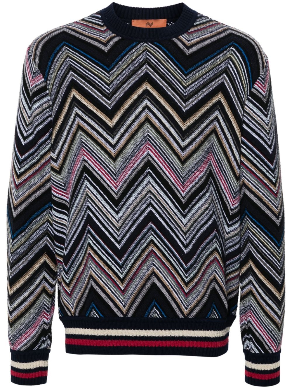 chevron-knit jumper - 1