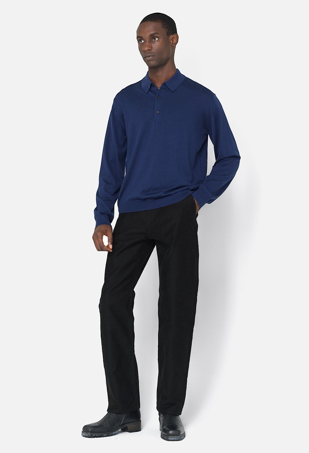 CASHMERE WOOL BLEND POLO - 3