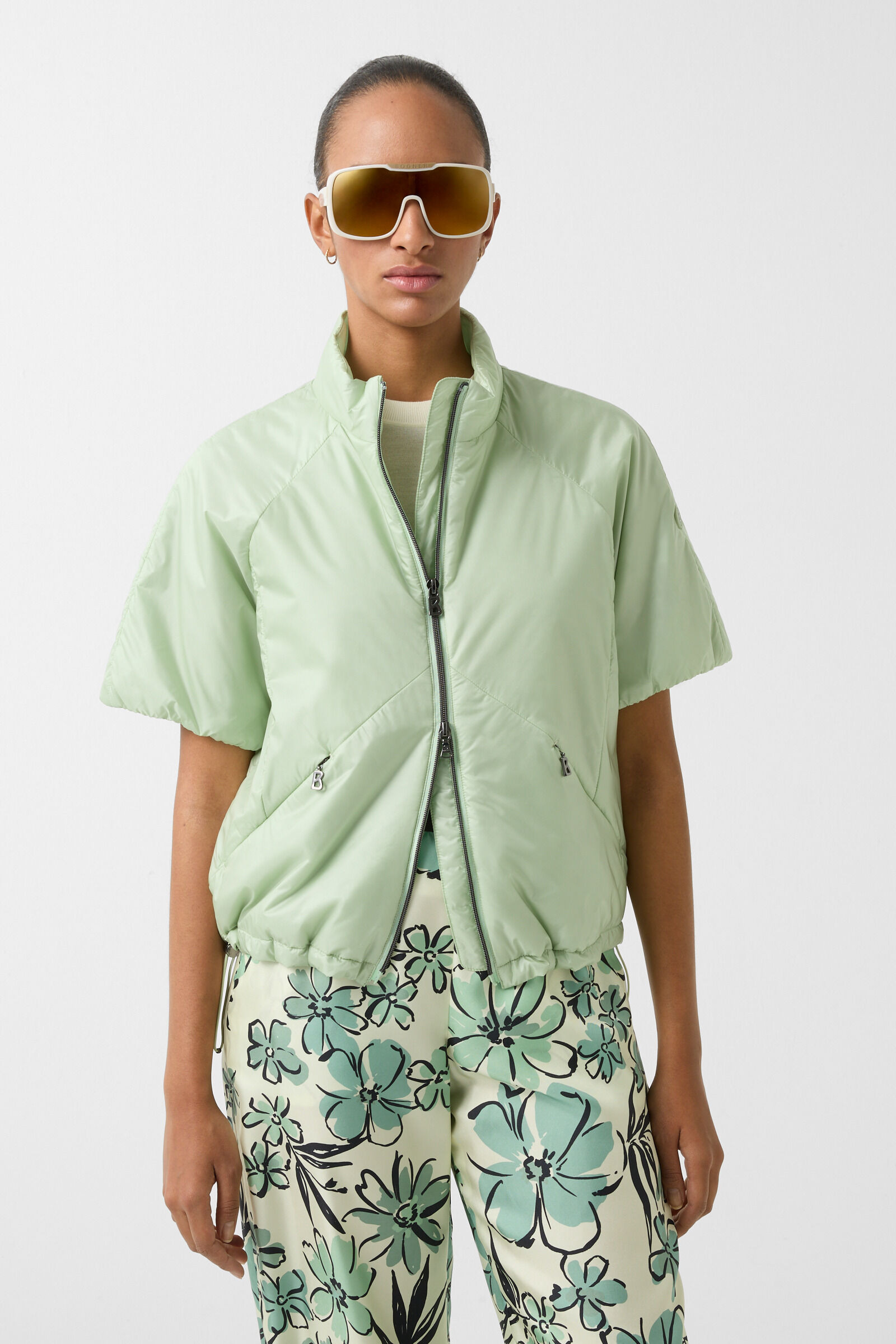 Britany lightweight quilted vest in Mint - 2