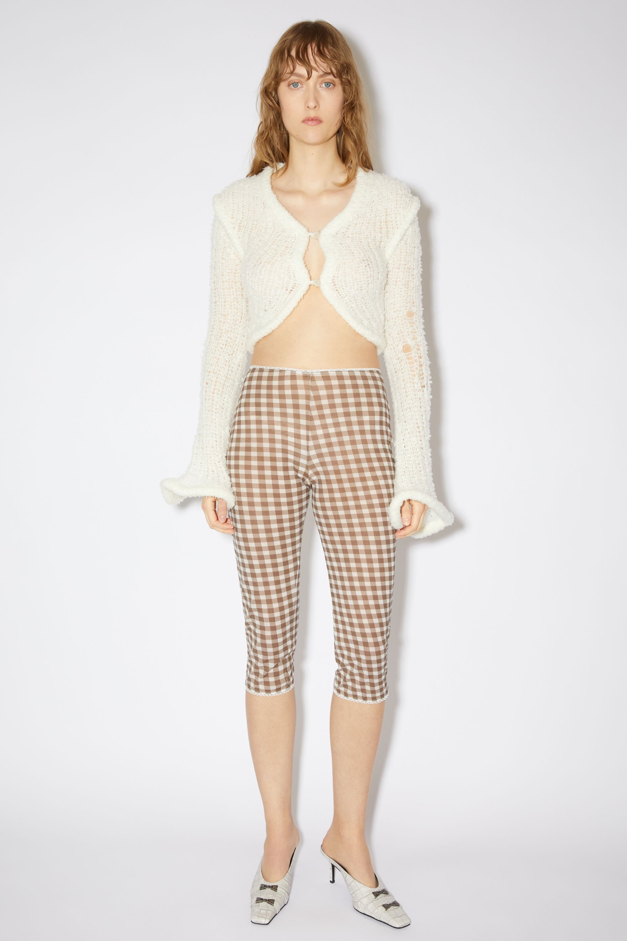 Gingham tights - Cinnamon Brown - 2