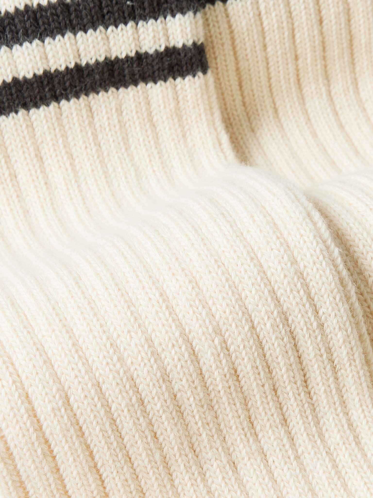 Striped Ribbed Cotton-Blend Socks - 2