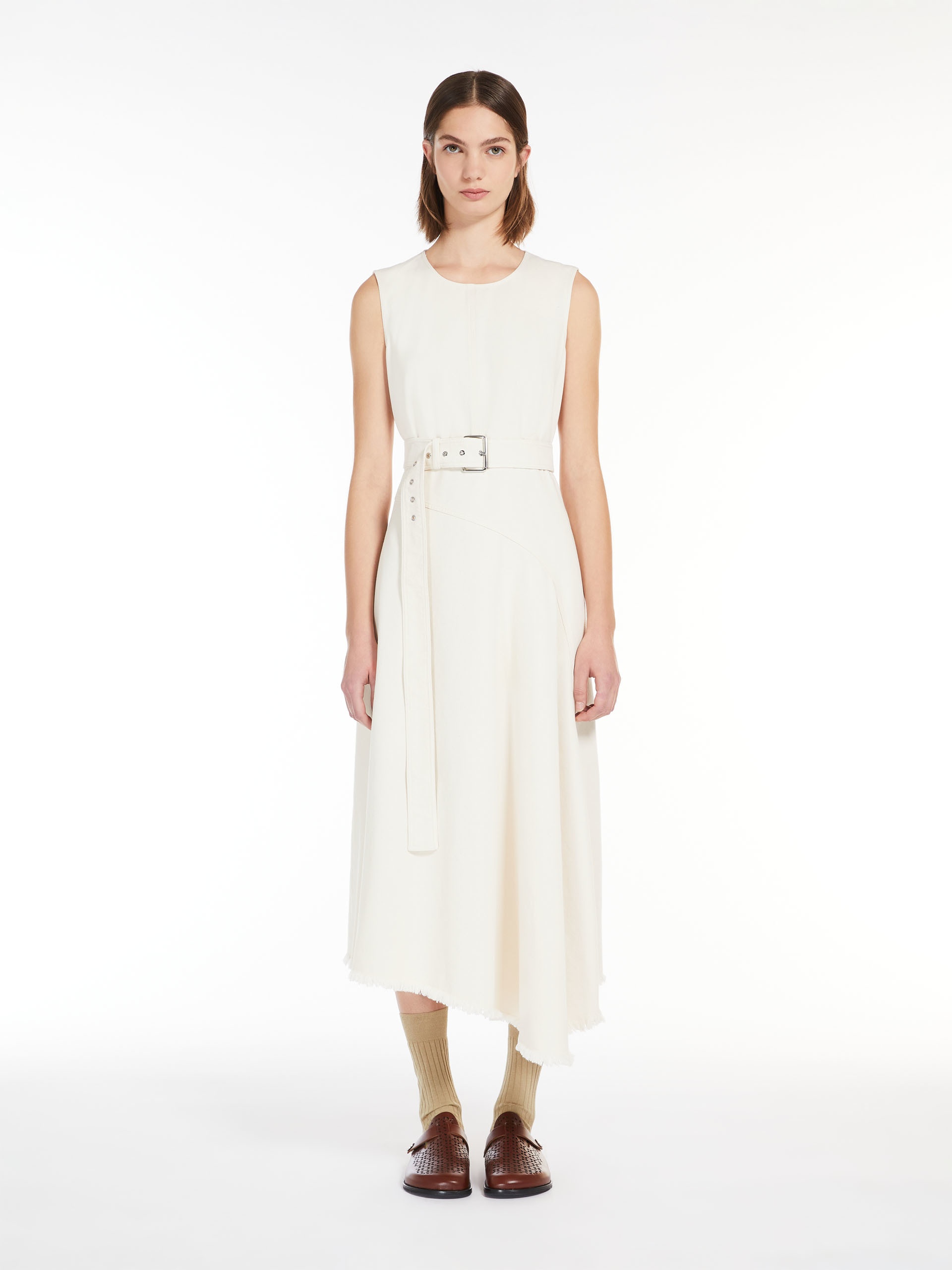 DURATA Sleeveless cotton bull denim dress - 3
