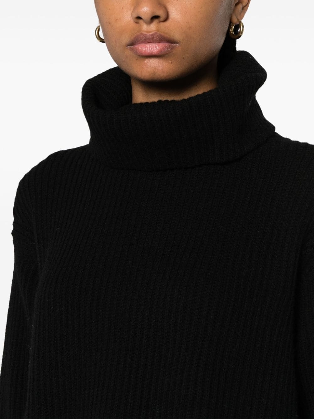 roll-neck ribbed-knit jumper - 5