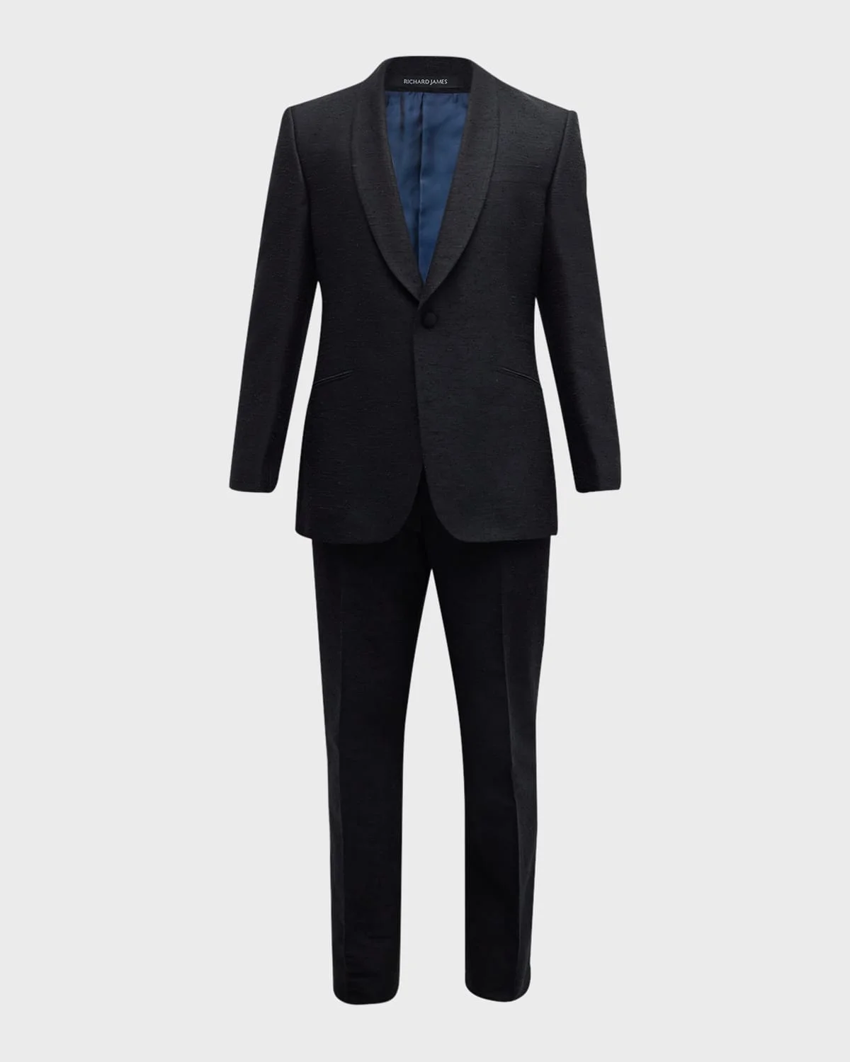 Men's Shawl-Collar Shantung Silk Tuxedo - 1