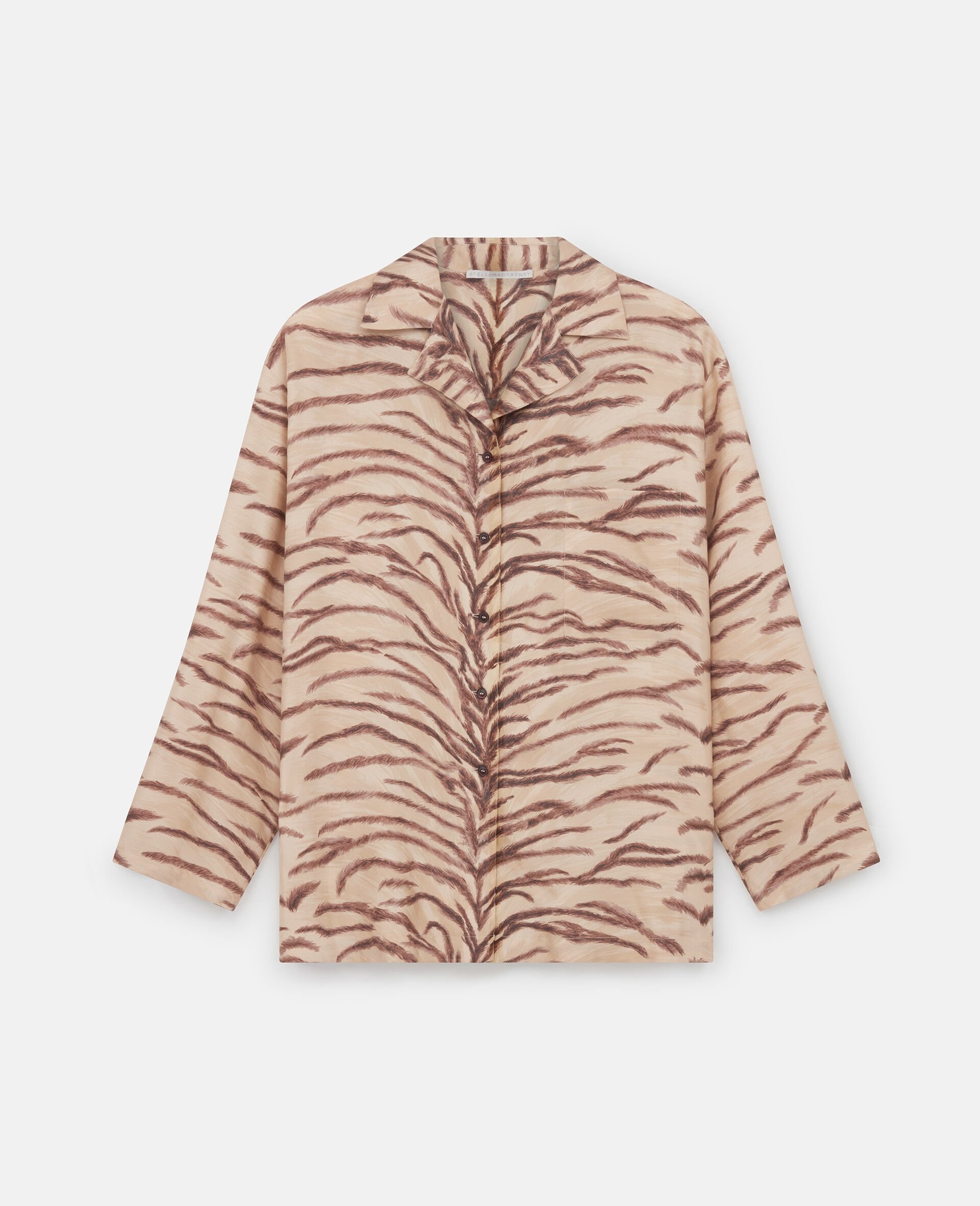 Tiger Print Wide-Sleeve Shirt - 1