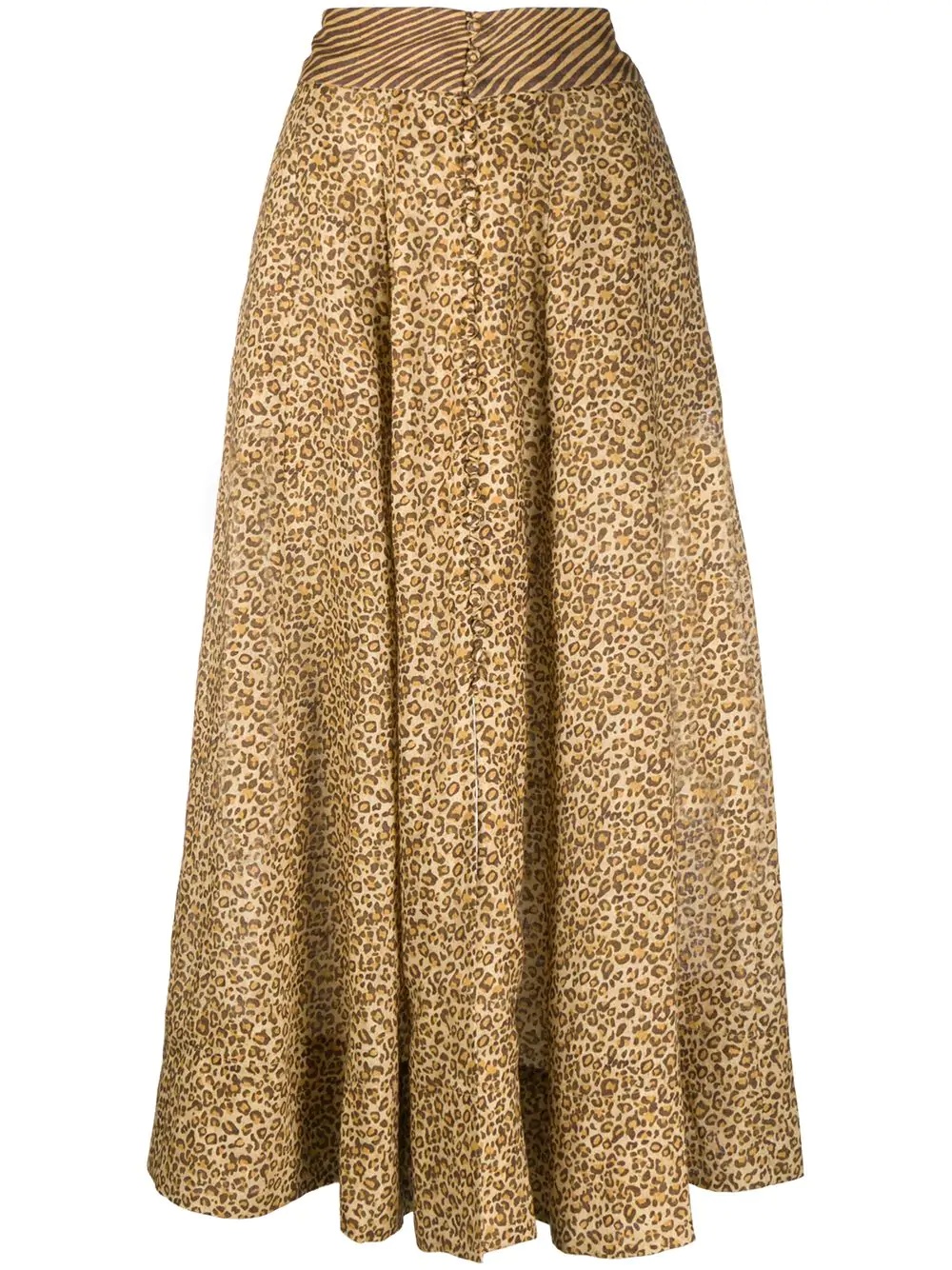 animal-print pleated skirt - 1