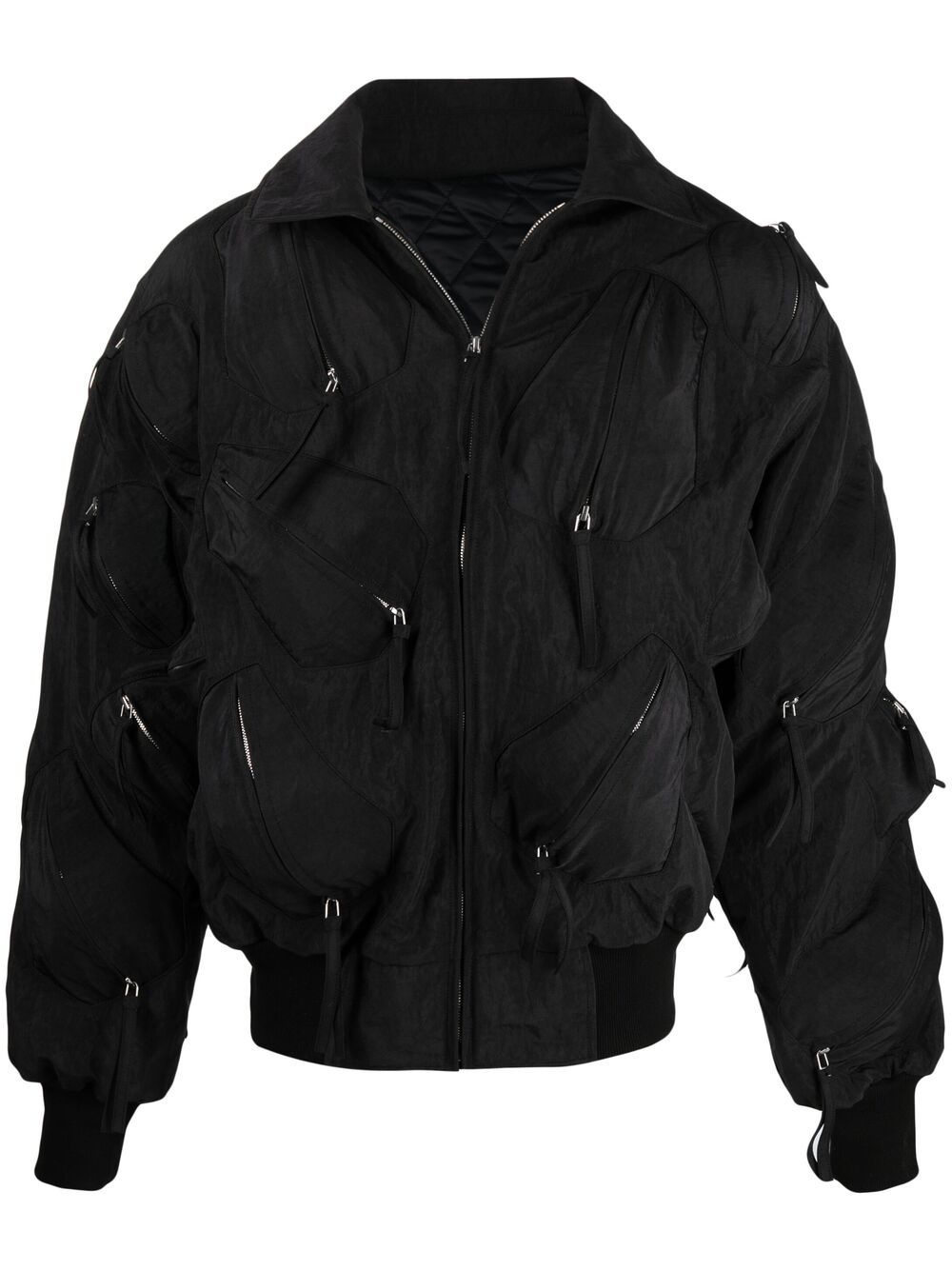 crinkled effect zip-up jacket - 1