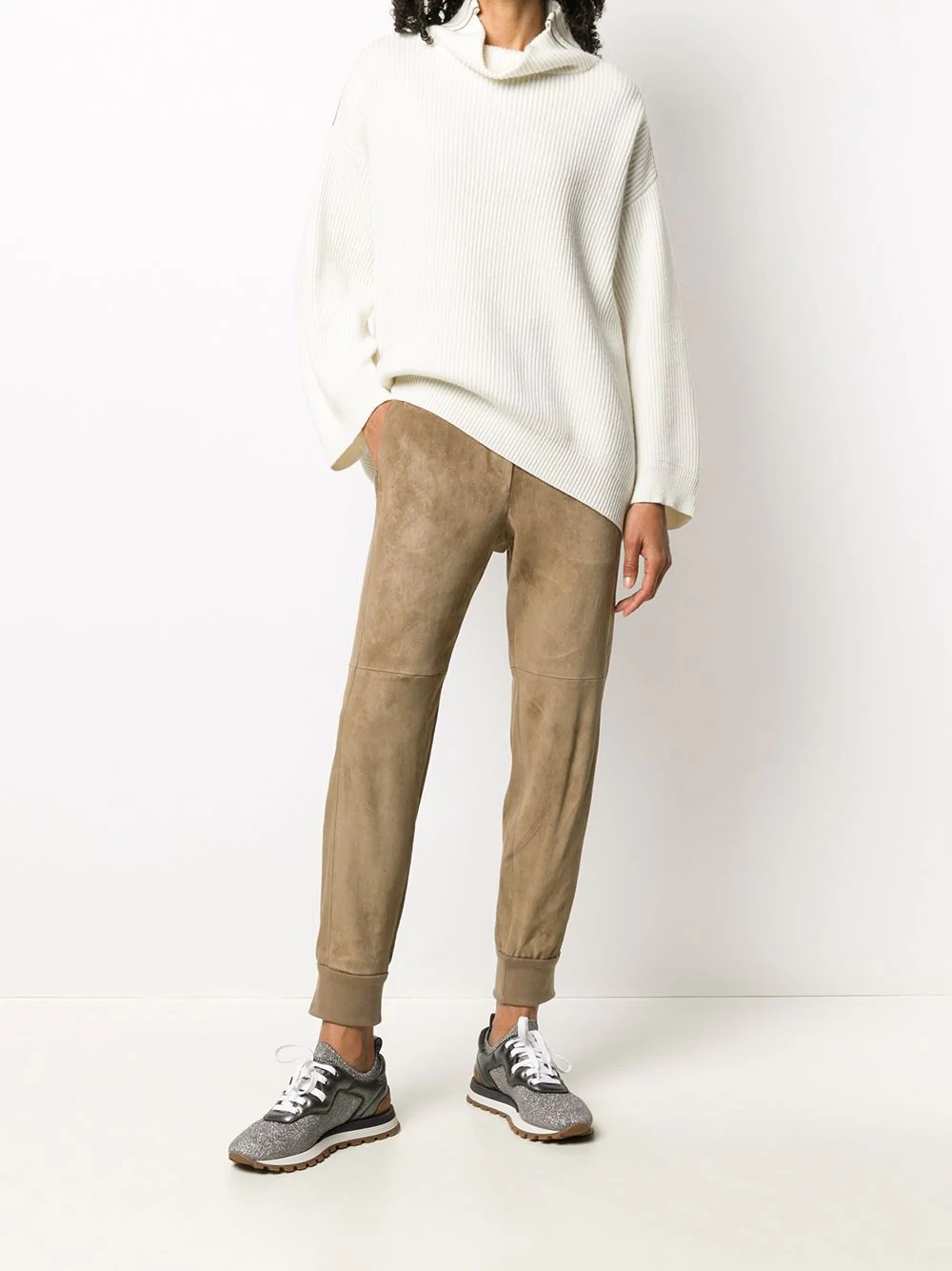 suede effect track pants - 2